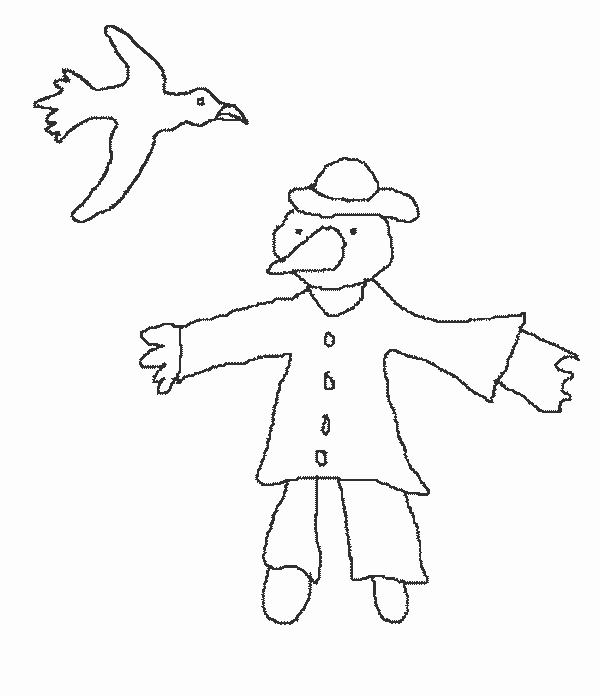 Summer &#8211; Scarecrow Coloring Page