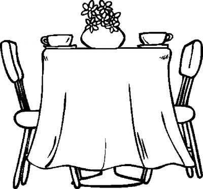 Table &#8211; Dining Room Coloring Page
